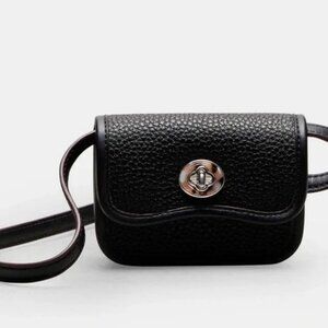 Coach Wavy Wallet Crossbody In Coachtopia Leather Black CK122